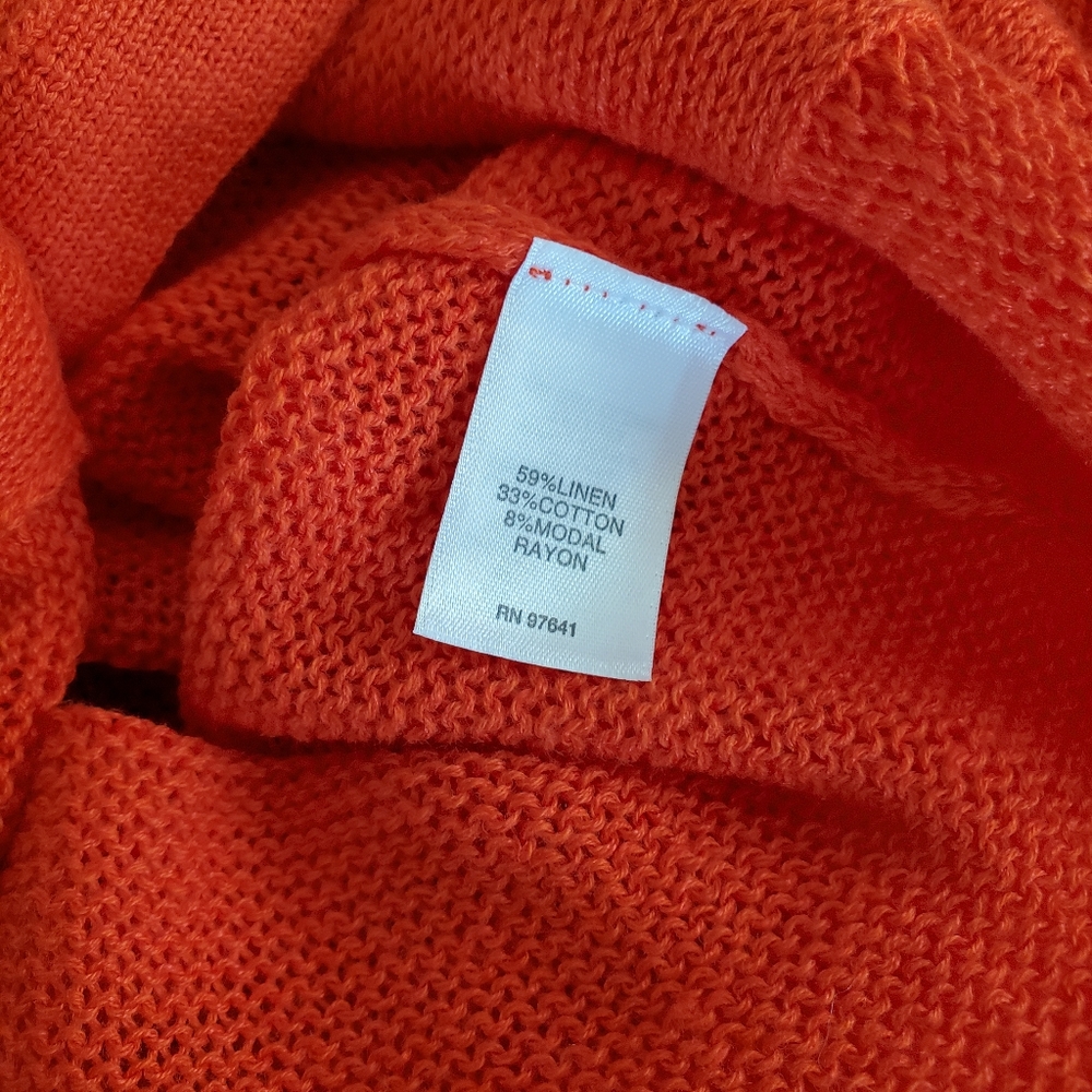 J.Jill Linen blend v-neck cardigan- paprika - Picture 7 of 7
